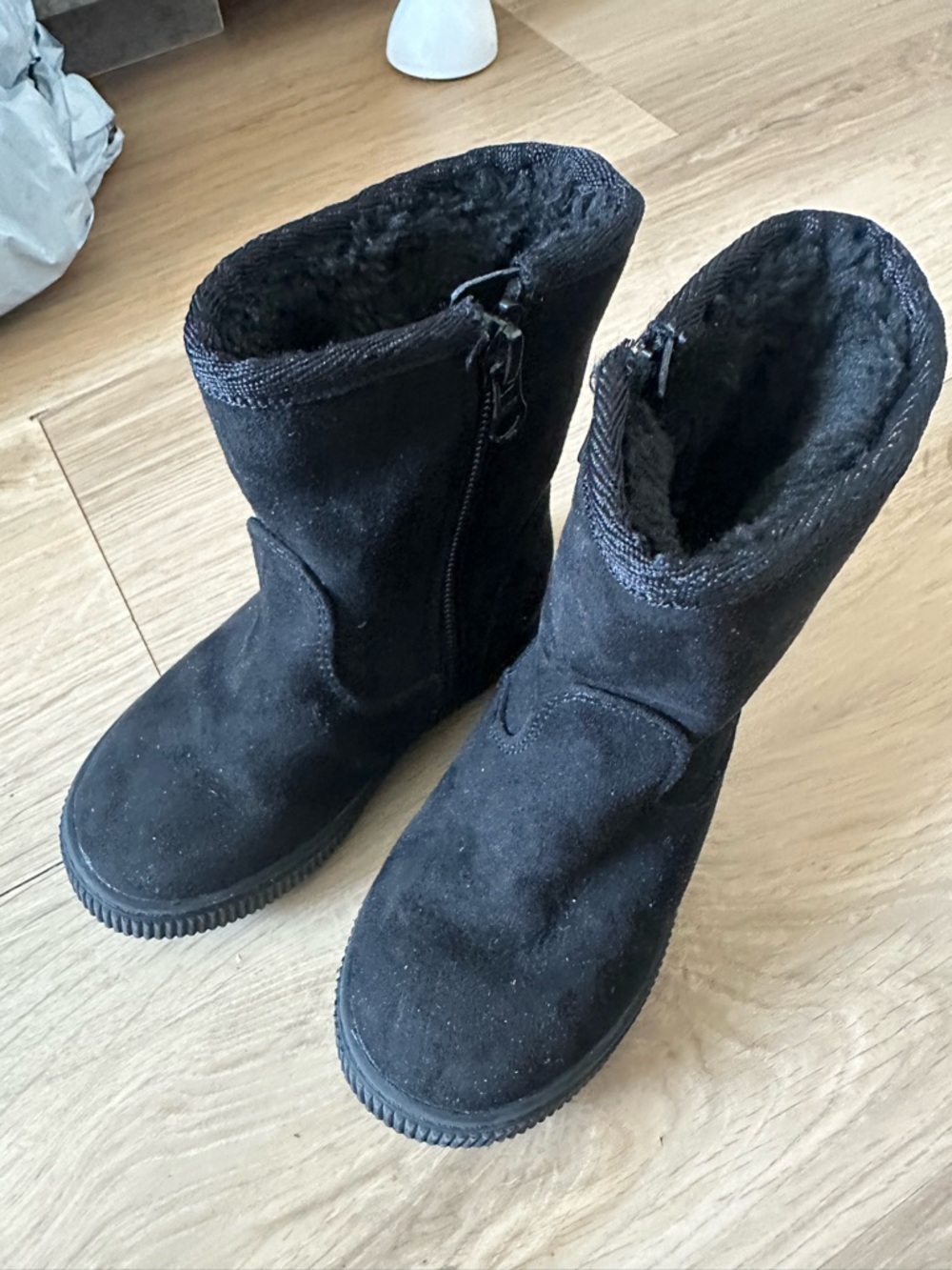 Cat & Jack Black Kids' Fleece-Lined Rain & Snow Boots